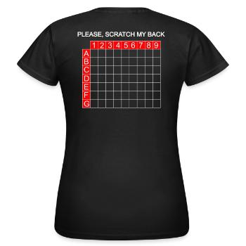 Scratch - Bitte hier kratzen - Frauen T-Shirt - Schwarz - Hinten - AI Model Female 172 dark (172cm)