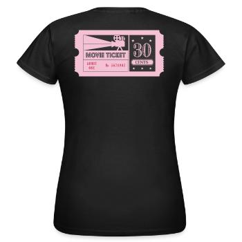 Movie Ticket - Frauen T-Shirt - Schwarz - Hinten - AI Model Female 172 dark (172cm)