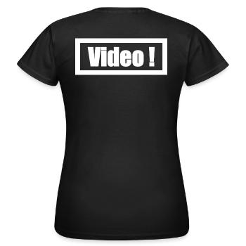 Video - Frauen T-Shirt - Schwarz - Hinten - AI Model Female 172 dark (172cm)