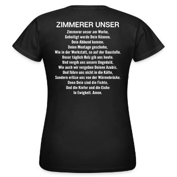 Zimmerer Unser Gebet Zimmermann Geschenk - Frauen T-Shirt - Schwarz - Hinten - AI Model Female 172 dark (172cm)