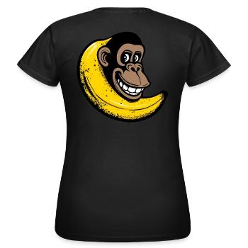 Affe fusioniert mit Banane - Frauen T-Shirt - Schwarz - Hinten - AI Model Female 172 dark (172cm)
