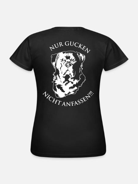 Rottweiler Nur gucken - Frauen T-Shirt - Schwarz