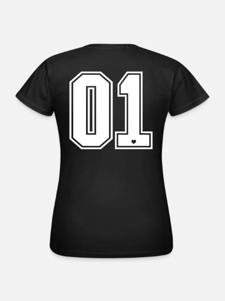 01 Nummer Liebling Schatz Freund Freundin 1c - Frauen T-Shirt - Schwarz