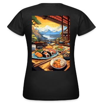 Suhsi pour toujours - T-shirt Femme - noir - Dos - AI Model Female 172 dark (172cm)