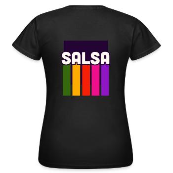 Dégradé de salsa - T-shirt Femme - noir - Dos - AI Model Female 172 dark (172cm)