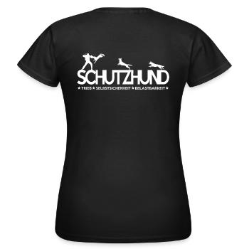 Schutzhund Ausdauer Loyalität Intelligenz Geschenk - Frauen T-Shirt - Schwarz - Hinten - AI Model Female 172 dark (172cm)