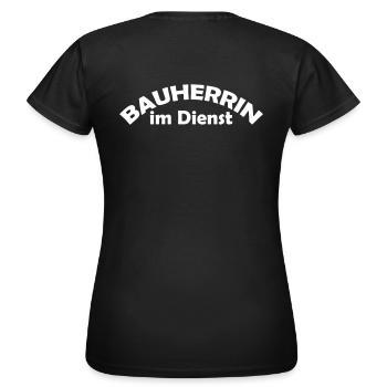 bauherrin im dienst - Frauen T-Shirt - Schwarz - Hinten - AI Model Female 172 dark (172cm)
