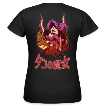 Sorcière invoquant des tentacules de poulpe - T-shirt Femme - noir - Dos - AI Model Female 172 dark (172cm)