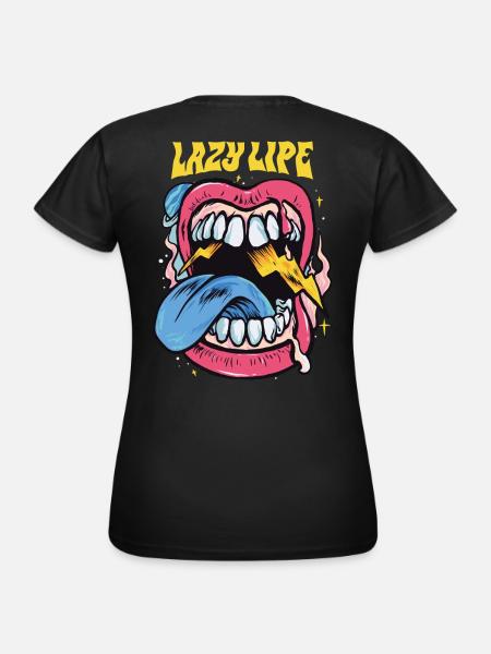 LAZY LIPE - Frauen T-Shirt - Schwarz