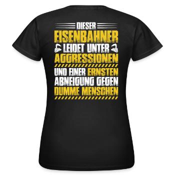 Eisenbahner Triebfahrzeugführer Railroader - Frauen T-Shirt - Schwarz - Hinten - AI Model Female 172 dark (172cm)