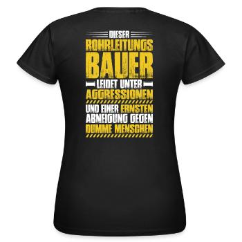 Rohrleitungsbauer Rohrleitungsbau Pipelayer - Frauen T-Shirt - Schwarz - Hinten - AI Model Female 172 dark (172cm)