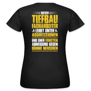 Tiefbaufacharbeiter Tiefbau Spezialtiefbauer - Frauen T-Shirt - Schwarz - Hinten - AI Model Female 172 dark (172cm)