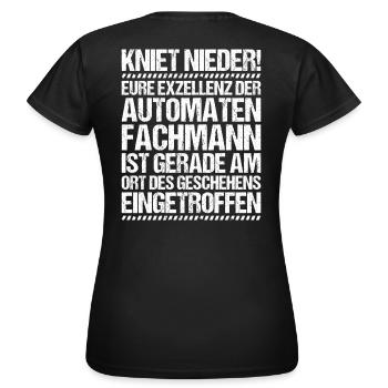 Automatenfachmann Automatenfachfrau Automaten - Frauen T-Shirt - Schwarz - Hinten - AI Model Female 172 dark (172cm)