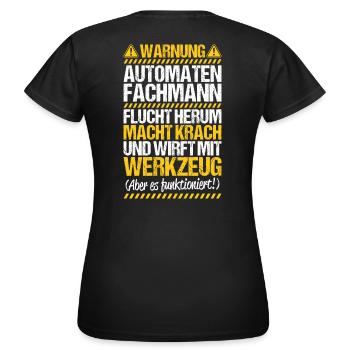 Automatenfachmann Automatenfachfrau Automaten - Frauen T-Shirt - Schwarz - Hinten - AI Model Female 172 dark (172cm)