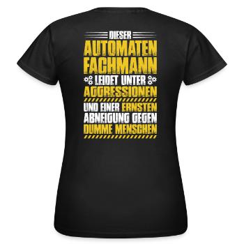 Automatenfachmann Automatenfachfrau Automaten - Frauen T-Shirt - Schwarz - Hinten - AI Model Female 172 dark (172cm)