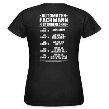 Automatenfachmann Automatenfachfrau Automaten - Frauen T-Shirt - Schwarz - Hinten - AI Model Female 172 dark (172cm)