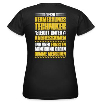 Vermessungstechniker Vermesser Land Surveyor - Frauen T-Shirt - Schwarz - Hinten - AI Model Female 172 dark (172cm)