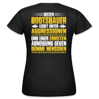 Bootsbauer Bootsbau Schiffbauer Schiffbau Boote - Frauen T-Shirt - Schwarz - Hinten - AI Model Female 172 dark (172cm)