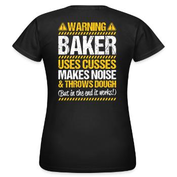 Boulanger Boulanger Boulanger Boulangerie Boulangerie Boulangerie - T-shirt Femme - noir - Dos - AI Model Female 172 dark (172cm)