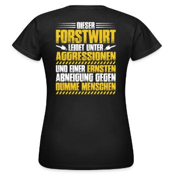 Forstwirt Forstwirtschaft Waldfacharbeiter Wald - Frauen T-Shirt - Schwarz - Hinten - AI Model Female 172 dark (172cm)