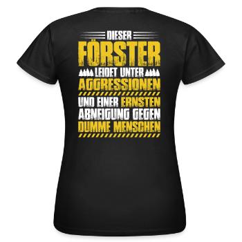 Förster Forstwirtschaft Forester Waldarbeiter Wald - Frauen T-Shirt - Schwarz - Hinten - AI Model Female 172 dark (172cm)
