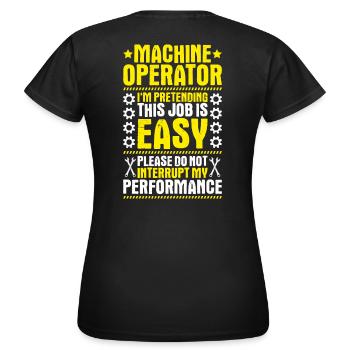 Opérateur de machine et d’installation Opérateur de machine - T-shirt Femme - noir - Dos - AI Model Female 172 dark (172cm)