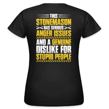 Steinmetz Steinbildhauer Stonemason Stone Mason - Frauen T-Shirt - Schwarz - Hinten - AI Model Female 172 dark (172cm)