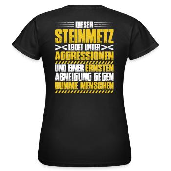 Steinmetz Steinbildhauer Stonemason Stone Mason - Frauen T-Shirt - Schwarz - Hinten - AI Model Female 172 dark (172cm)