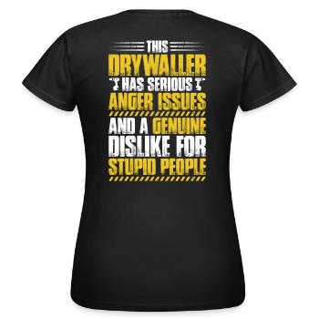 Trockenbaumonteur Trockenbau Drywaller - Frauen T-Shirt - Schwarz - Hinten - AI Model Female 172 dark (172cm)
