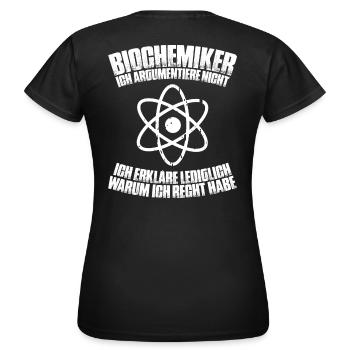 Biochemiker Biochimie Biochimie Biochimiste - T-shirt Femme - noir - Dos - AI Model Female 172 dark (172cm)