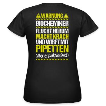 Biochemiker Biochimie Biochimie Biochimiste - T-shirt Femme - noir - Dos - AI Model Female 172 dark (172cm)