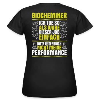 Biochemiker Biochimie Biochimie Biochimiste - T-shirt Femme - noir - Dos - AI Model Female 172 dark (172cm)