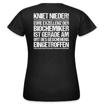 Biochemiker Biochimie Biochimie Biochimiste - T-shirt Femme - noir - Dos - AI Model Female 172 dark (172cm)