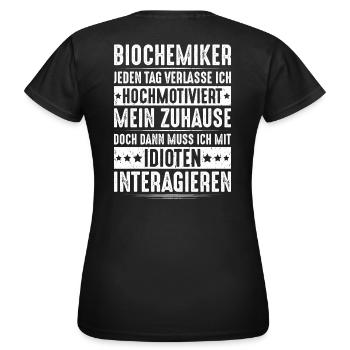 Biochemiker Biochimie Biochimie Biochimiste - T-shirt Femme - noir - Dos - AI Model Female 172 dark (172cm)