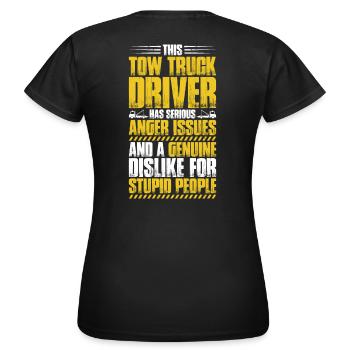 Abschlepper Abschleppdienst Tow Truck Driver - Frauen T-Shirt - Schwarz - Hinten - AI Model Female 172 dark (172cm)
