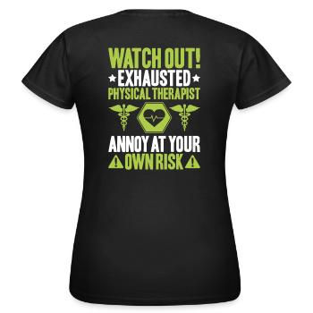 Physiothérapie Physiothérapeute Physiothérapeute - T-shirt Femme - noir - Dos - AI Model Female 172 dark (172cm)