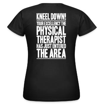 Physiothérapie Physiothérapeute Physiothérapeute - T-shirt Femme - noir - Dos - AI Model Female 172 dark (172cm)