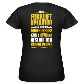 Staplerfahrer Gabelstaplerfahrer Forklift Operator - Frauen T-Shirt - Schwarz - Hinten - AI Model Female 172 dark (172cm)