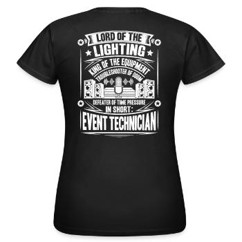 Veranstaltungstechniker Event Technician - Women's T-Shirt - black - Back - AI Model Female 172 dark (172cm)