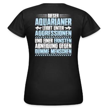Aquaristik Aquarianer Aquarium Fische Aquarist - Frauen T-Shirt - Schwarz - Hinten - AI Model Female 172 dark (172cm)