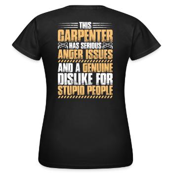 Zimmerer Zimmermann Zimmerei Carpenter Carpentry - Frauen T-Shirt - Schwarz - Hinten - AI Model Female 172 dark (172cm)