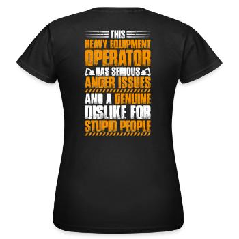 Baggerfahrer Baggerführer Heavy Equipment Operator - Frauen T-Shirt - Schwarz - Hinten - AI Model Female 172 dark (172cm)