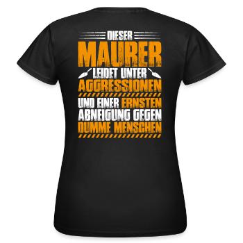 Maurer Maurermeister Mauerwerk Bricklayer Mason - Frauen T-Shirt - Schwarz - Hinten - AI Model Female 172 dark (172cm)