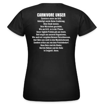 Carnivore Diät Carnivore Ernährung Carnivore Diet - T-shirt Femme - noir - Dos - AI Model Female 172 dark (172cm)