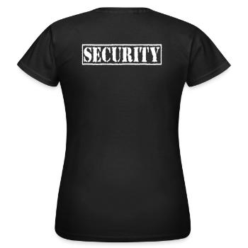 Videur de sécurité - T-shirt Femme - noir - Dos - AI Model Female 172 dark (172cm)