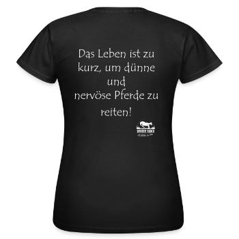 Das Leben ist zu kurz - Frauen T-Shirt - Schwarz - Hinten - AI Model Female 172 dark (172cm)