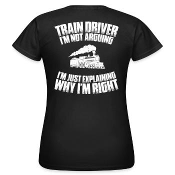Conducteurs conducteurs conducteurs de locomotives - T-shirt Femme - noir - Dos - AI Model Female 172 dark (172cm)