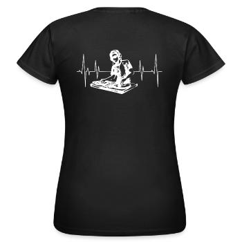Dj an den Turns, partytime - Frauen T-Shirt - Schwarz - Hinten - AI Model Female 172 dark (172cm)