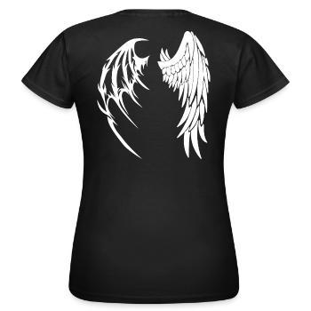Ailes d'ange diable - T-shirt Femme - noir - Dos - AI Model Female 172 dark (172cm)