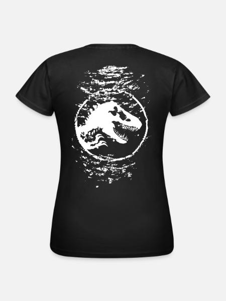 Jurassic World Logo In White With T-Rex Underwater - Women's T-Shirt - black